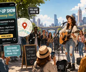 Targeted Pop-Up Shows. Transform Spontaneous Gigs into Star-Making Moments